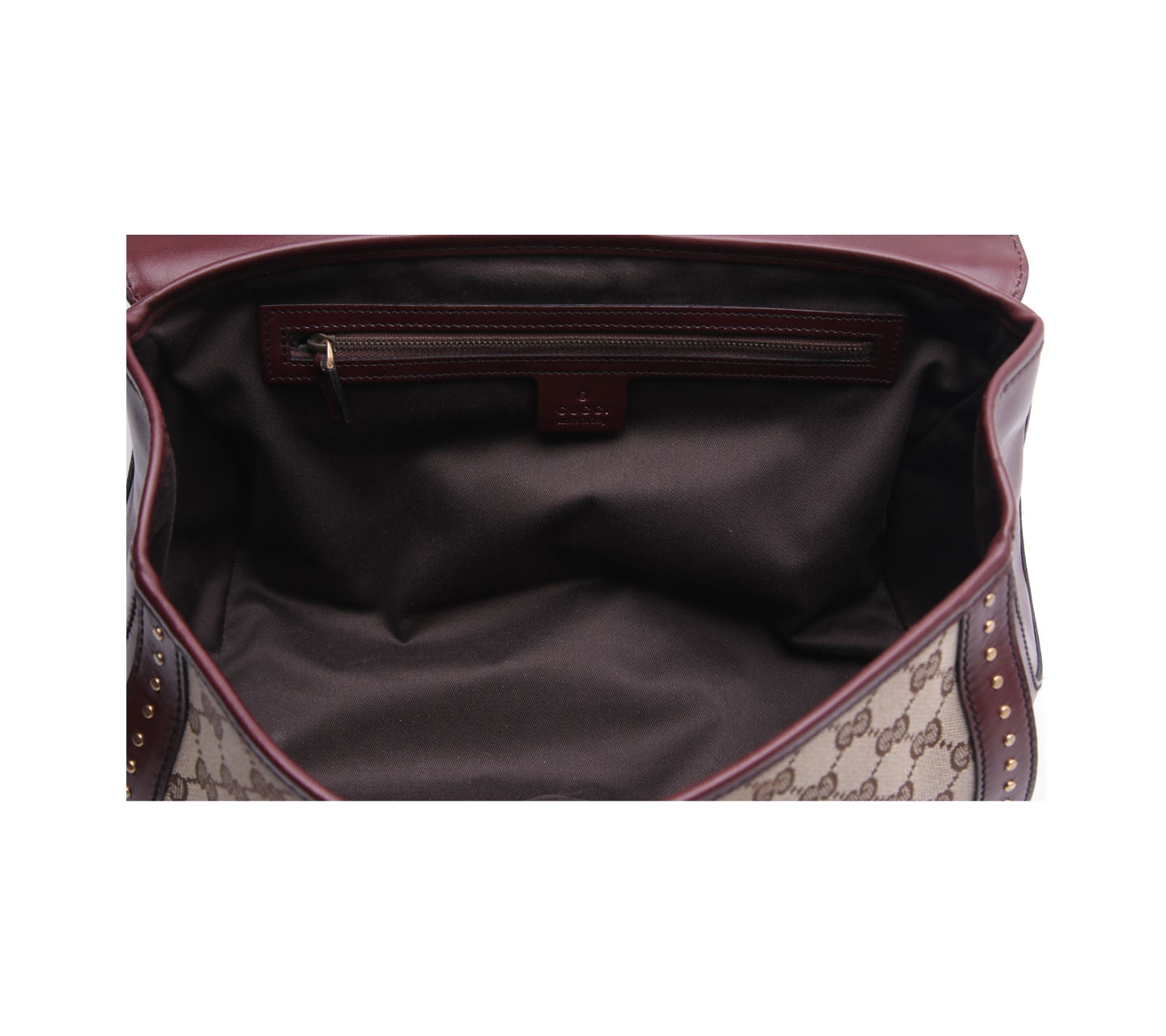 Gucci Wine & Brown Bamboo Bullet Handbag