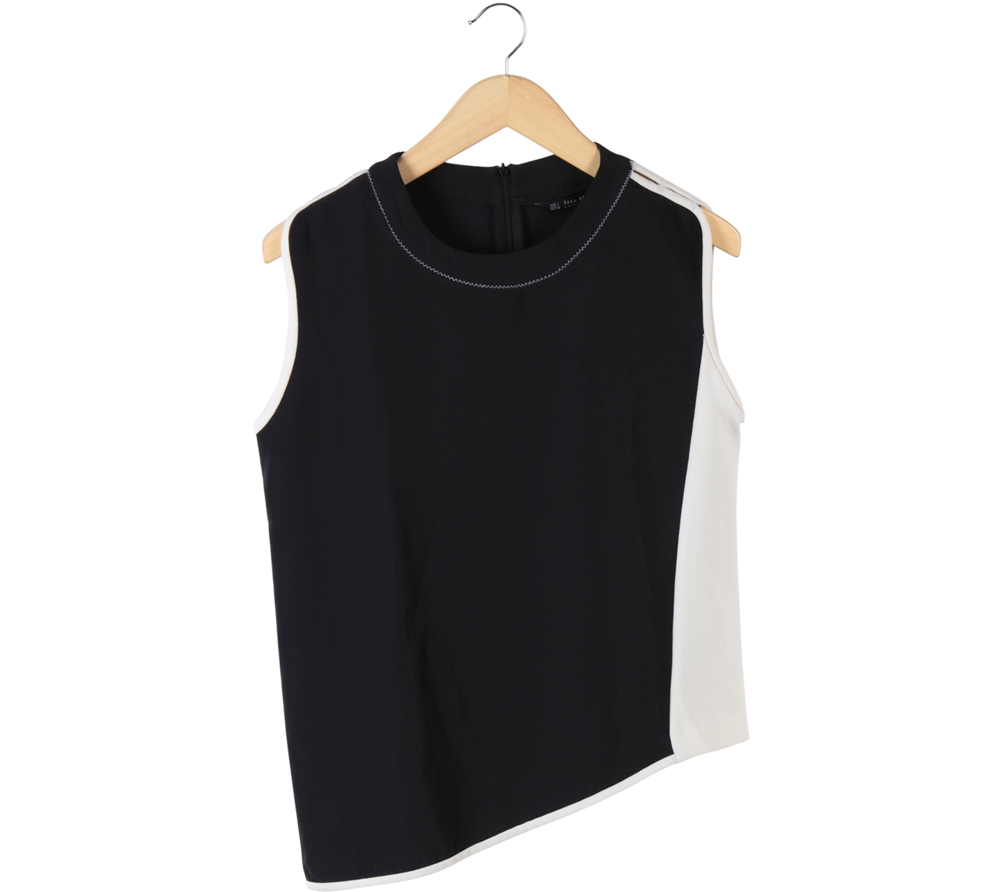 Zara Black And White Asymetric Sleeveless