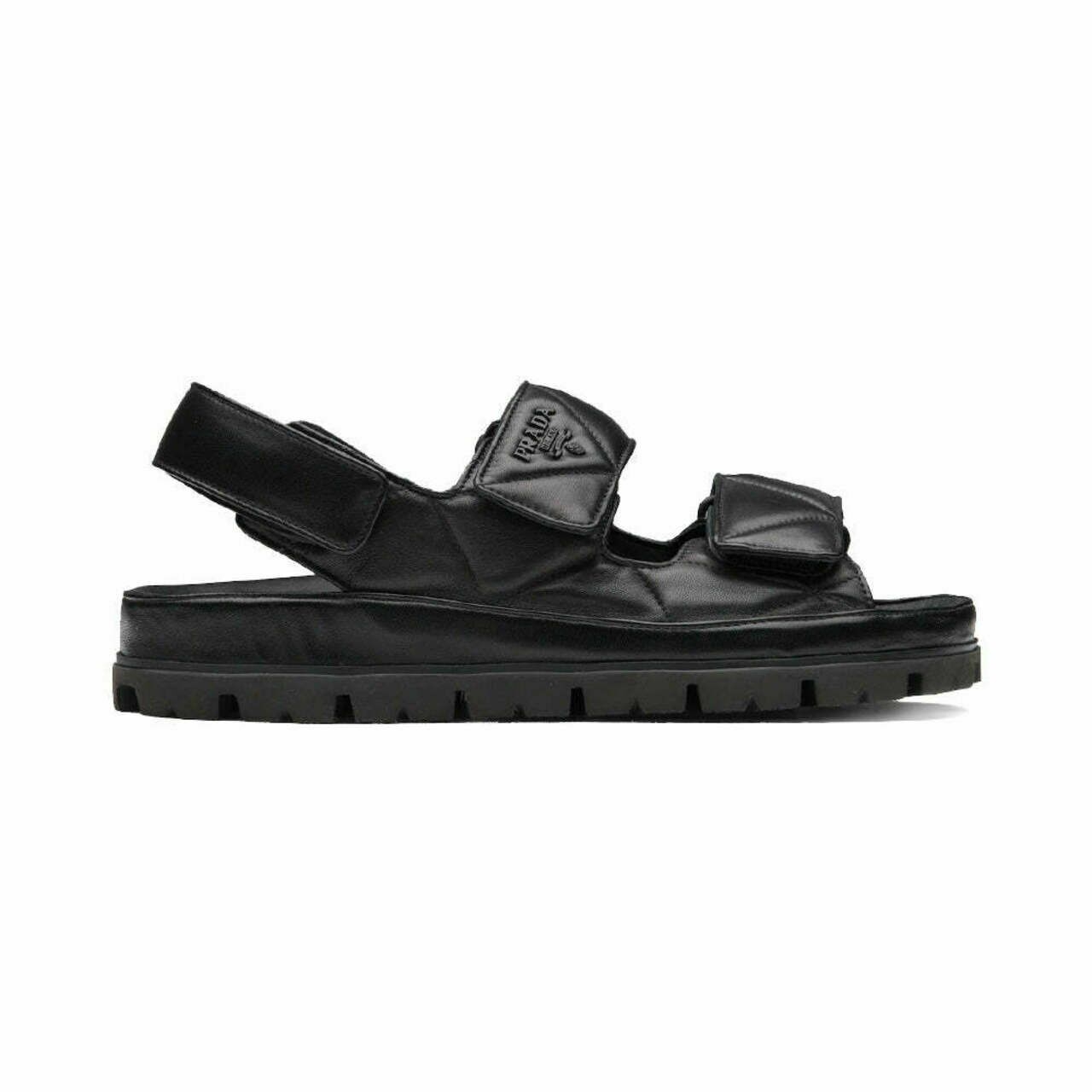 Prada Padded Nappa Leather Sandals Black