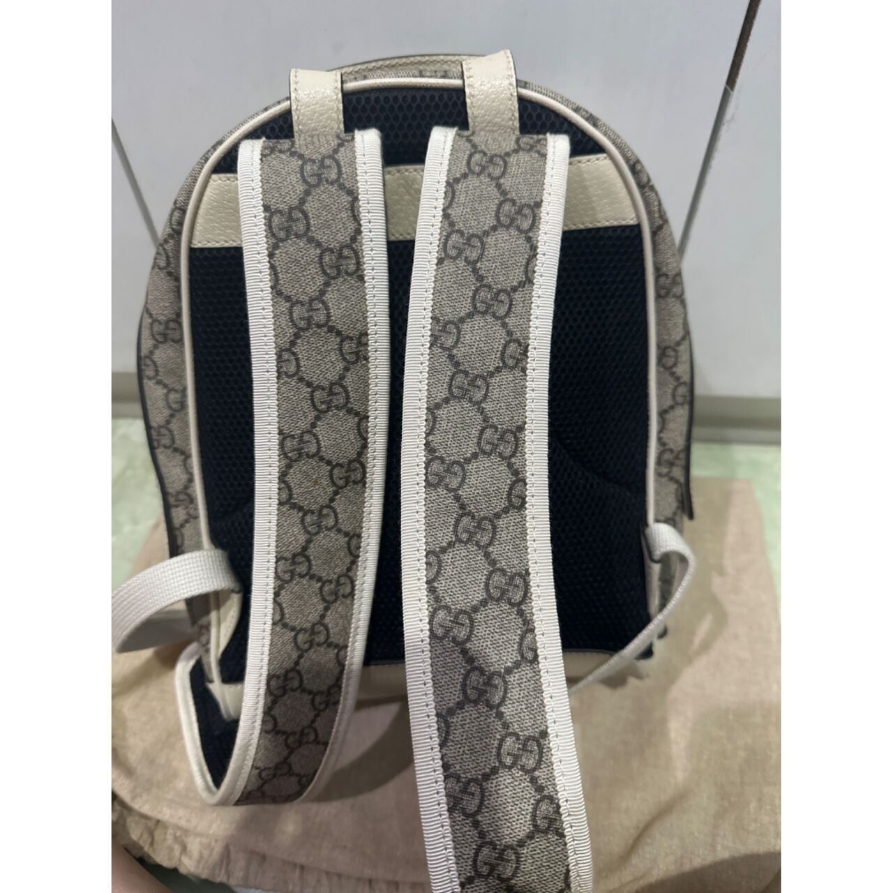 Gucci GG Supreme Ophidia White Backpack