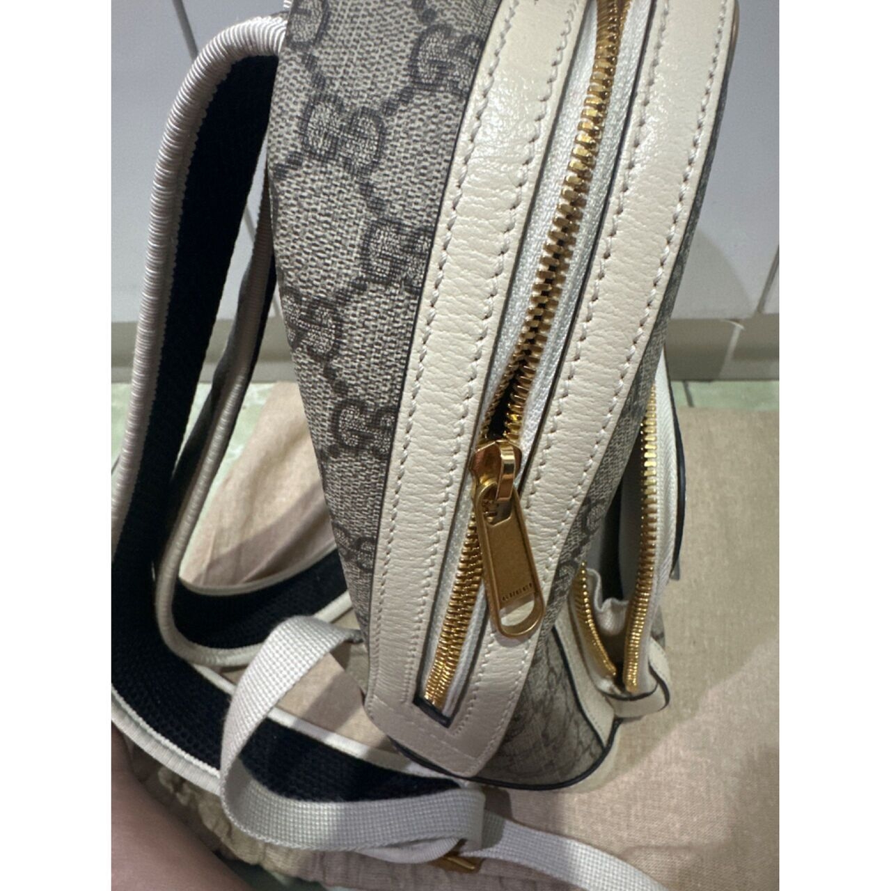 Gucci GG Supreme Ophidia White Backpack