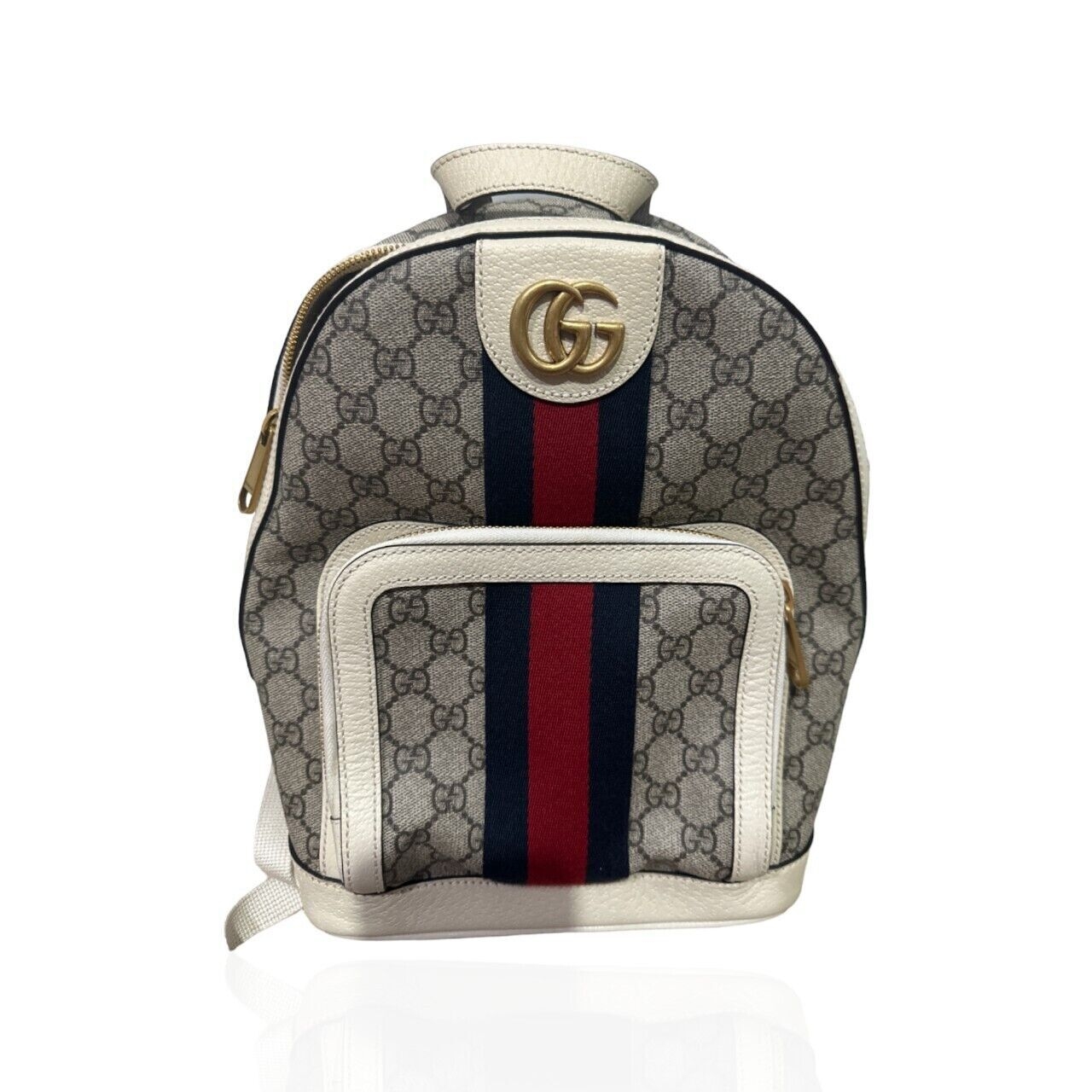 Gucci GG Supreme Ophidia White Backpack