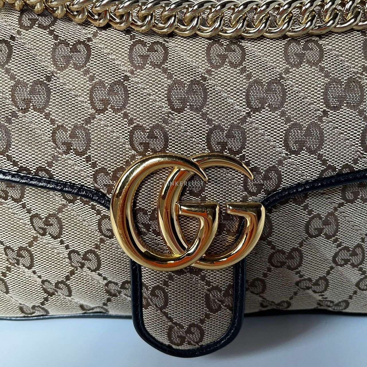 Gucci Marmont Canvas Small List Black Shoulder Bag