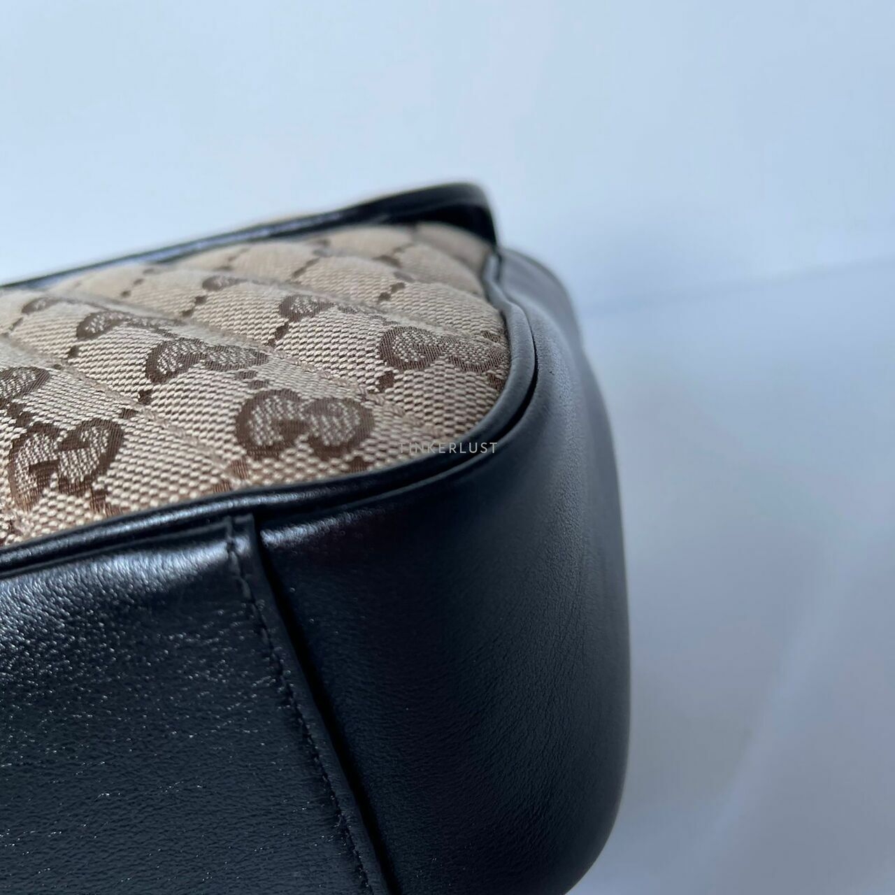 Gucci Marmont Canvas Small List Black Shoulder Bag