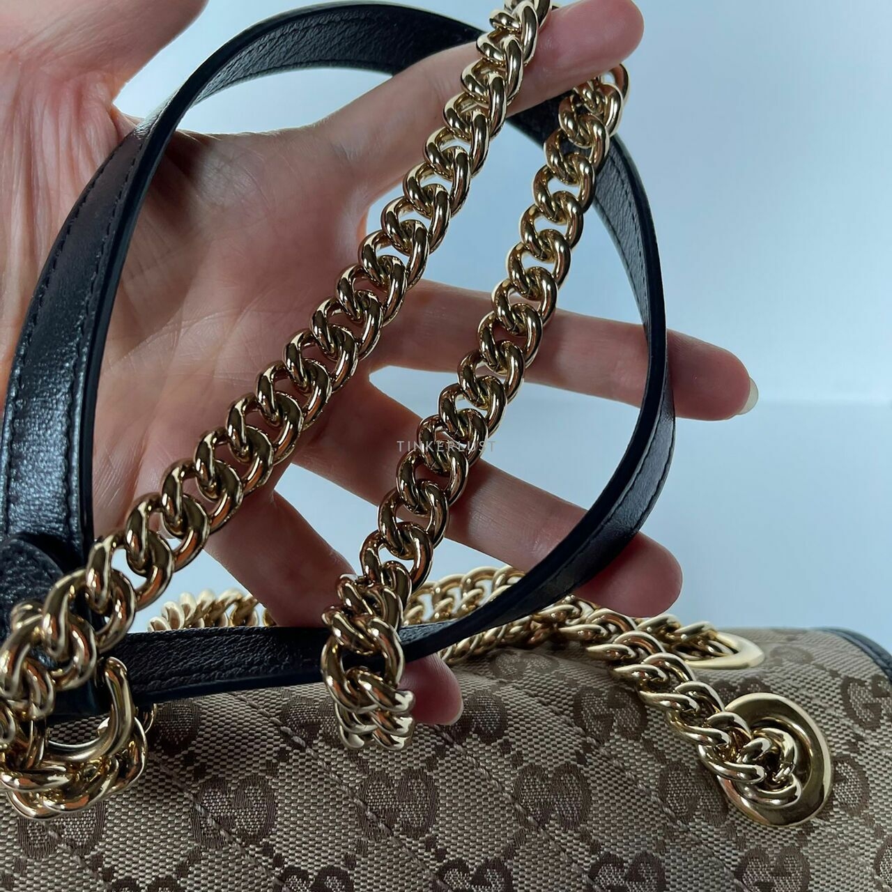 Gucci Marmont Canvas Small List Black Shoulder Bag