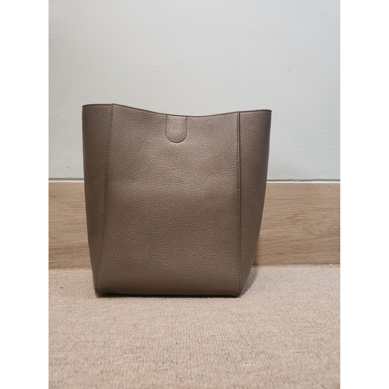 Celine Sangle Grey Leather Shoulder Bag