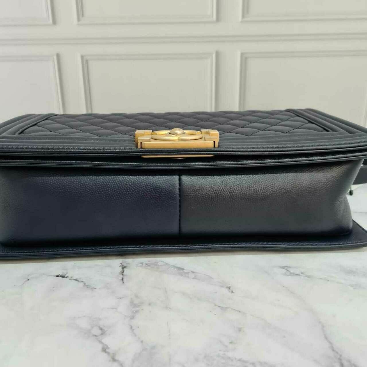 Chanel Boy Medium Caviar Navy GHW #24 Shoulder Bag