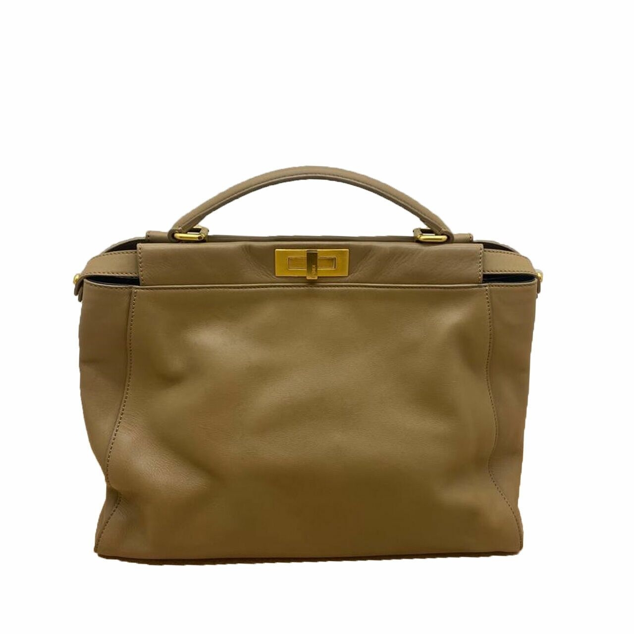 Fendi Peekaboo Camel Leather Satchel