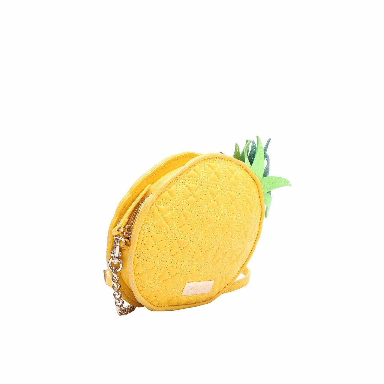 Kate Spade Yellow Wing It Pineapple Goldenrod Leather Sling Bag