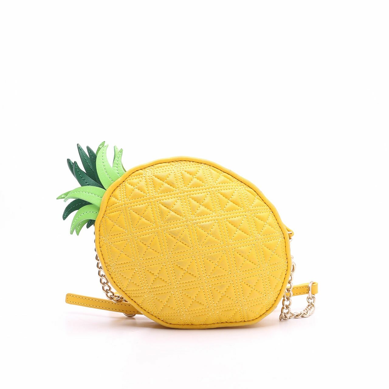 Kate Spade Yellow Wing It Pineapple Goldenrod Leather Sling Bag