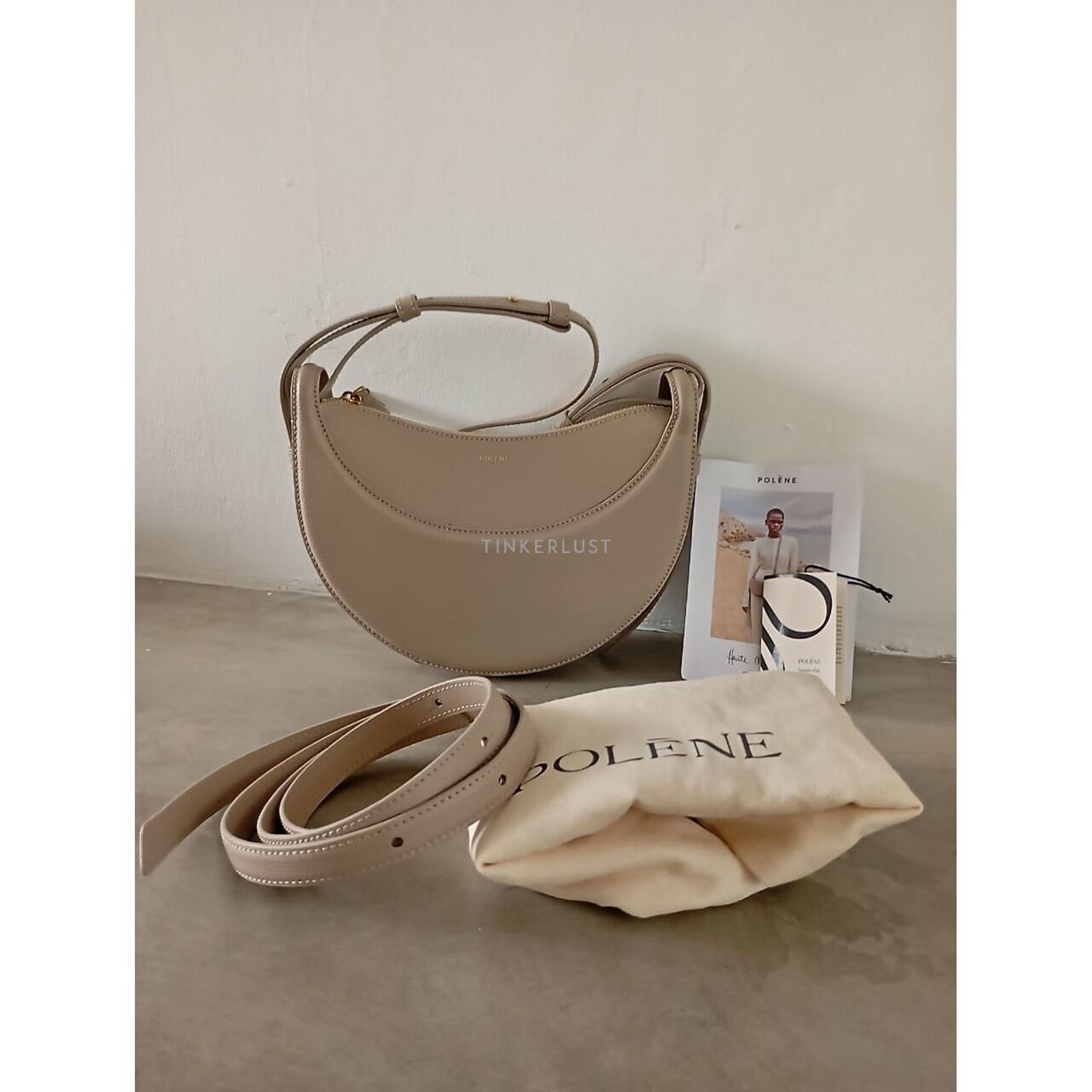 Polene Numero Dix Taupe Shoulder Bag