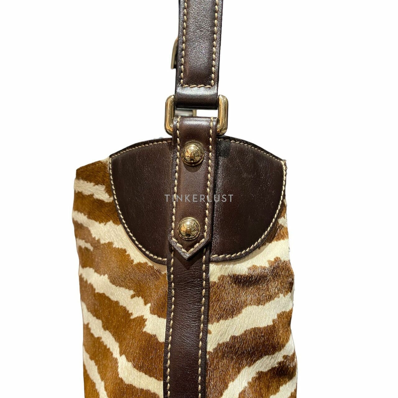 Gucci Zebra Print Pony Hair Horsebit Hobo Shoulder Bag	