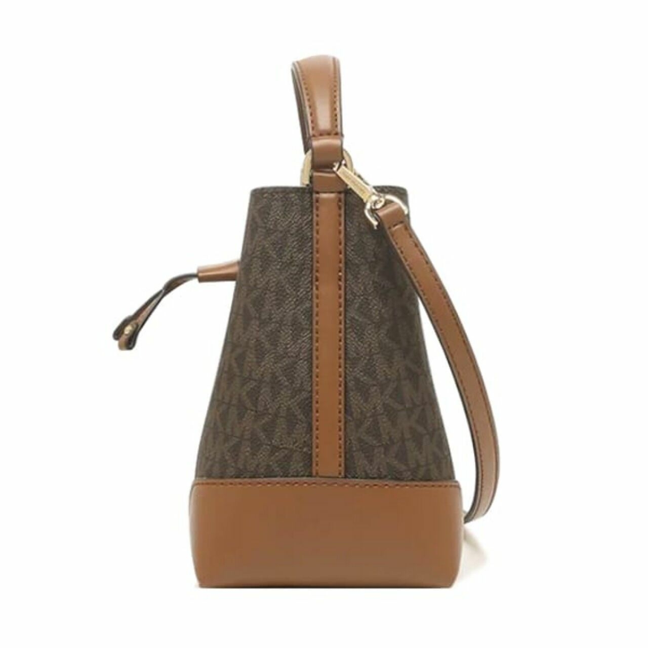 Michael Kors Mercer Small Drawstring Bucket Messenger Brown