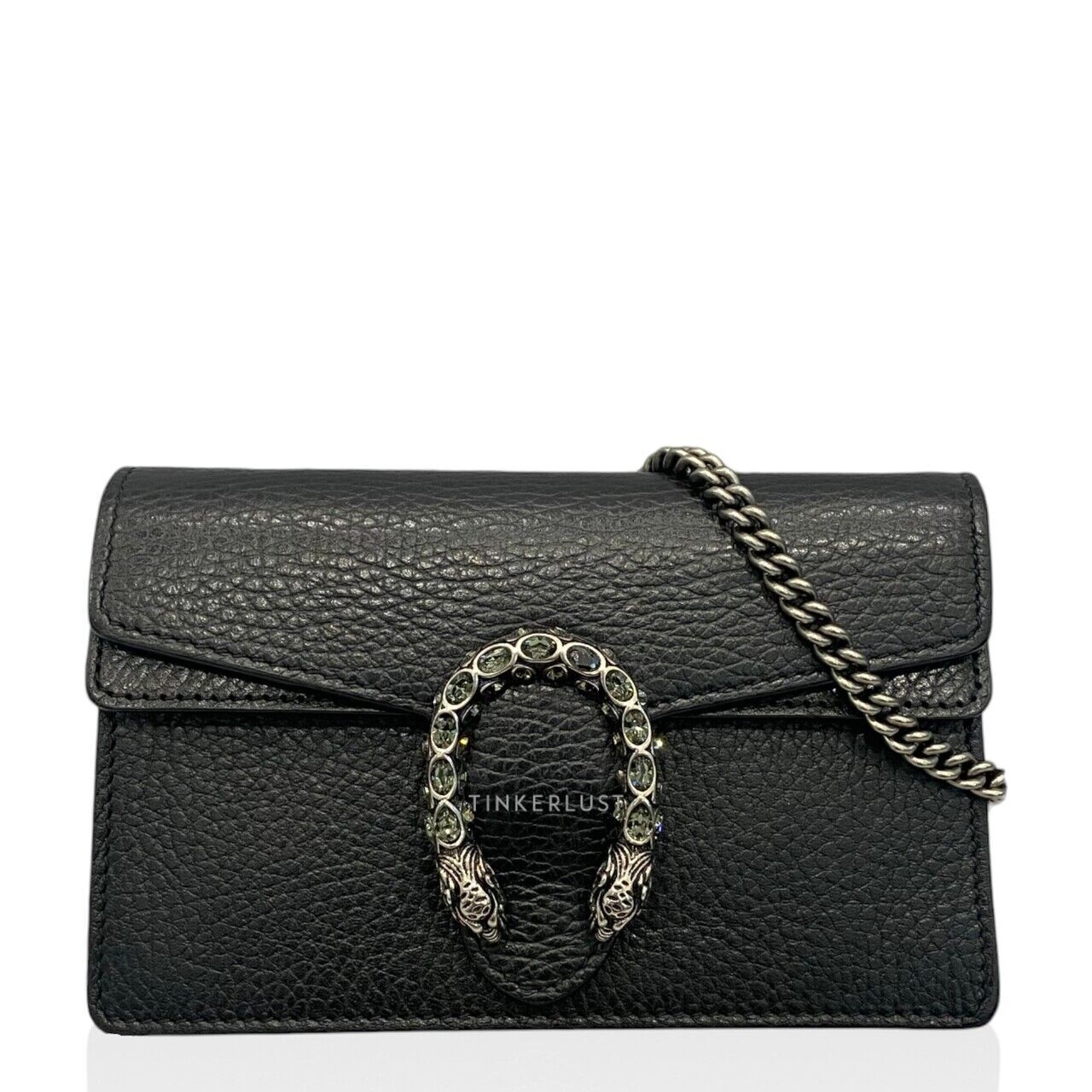 Gucci Dionysus Super Mini Leather Black SHW Sling Bag