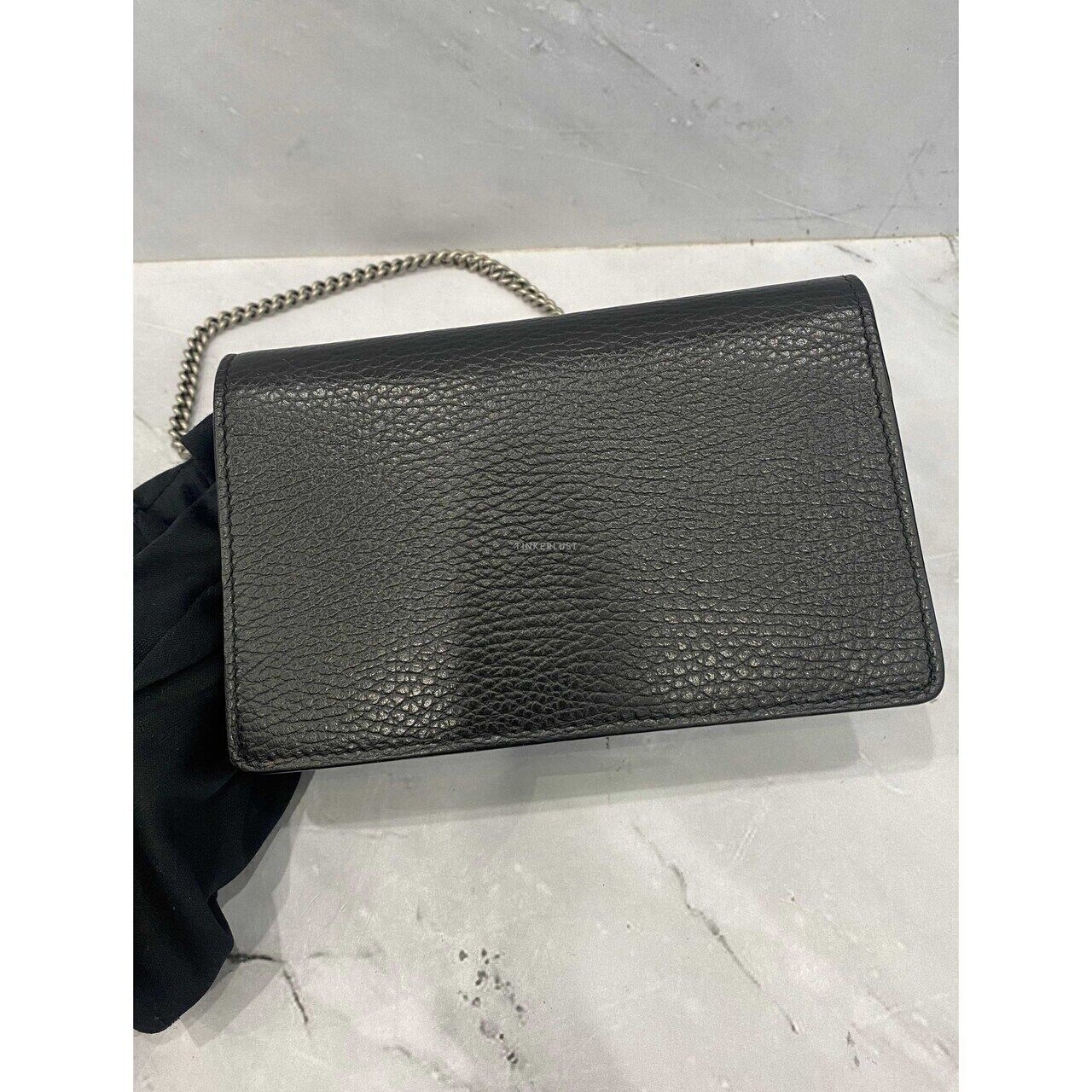 Gucci Dionysus Super Mini Leather Black SHW Sling Bag