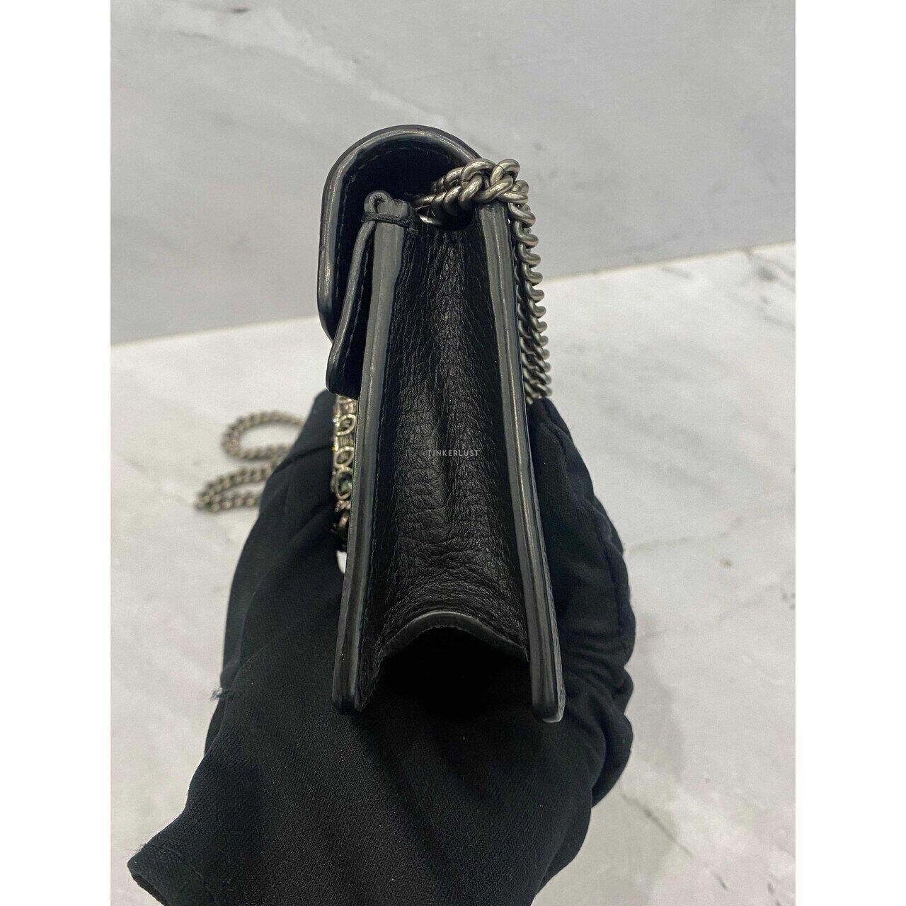 Gucci Dionysus Super Mini Leather Black SHW Sling Bag