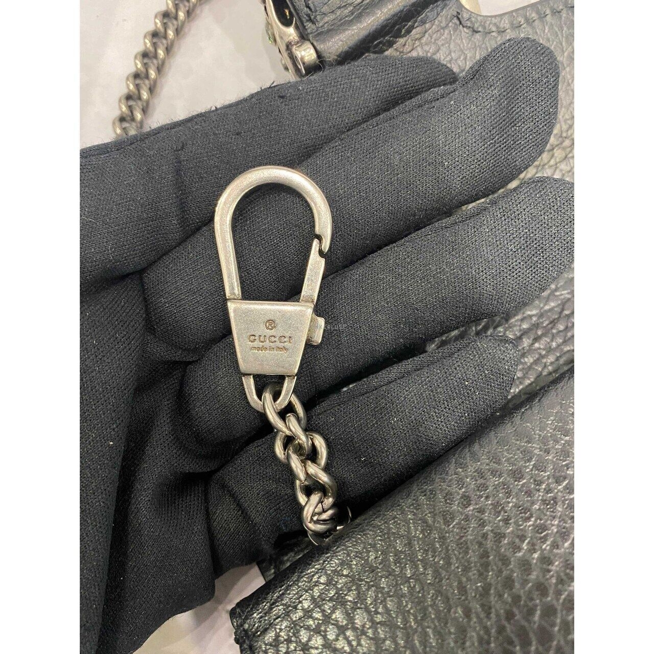 Gucci Dionysus Super Mini Leather Black SHW Sling Bag