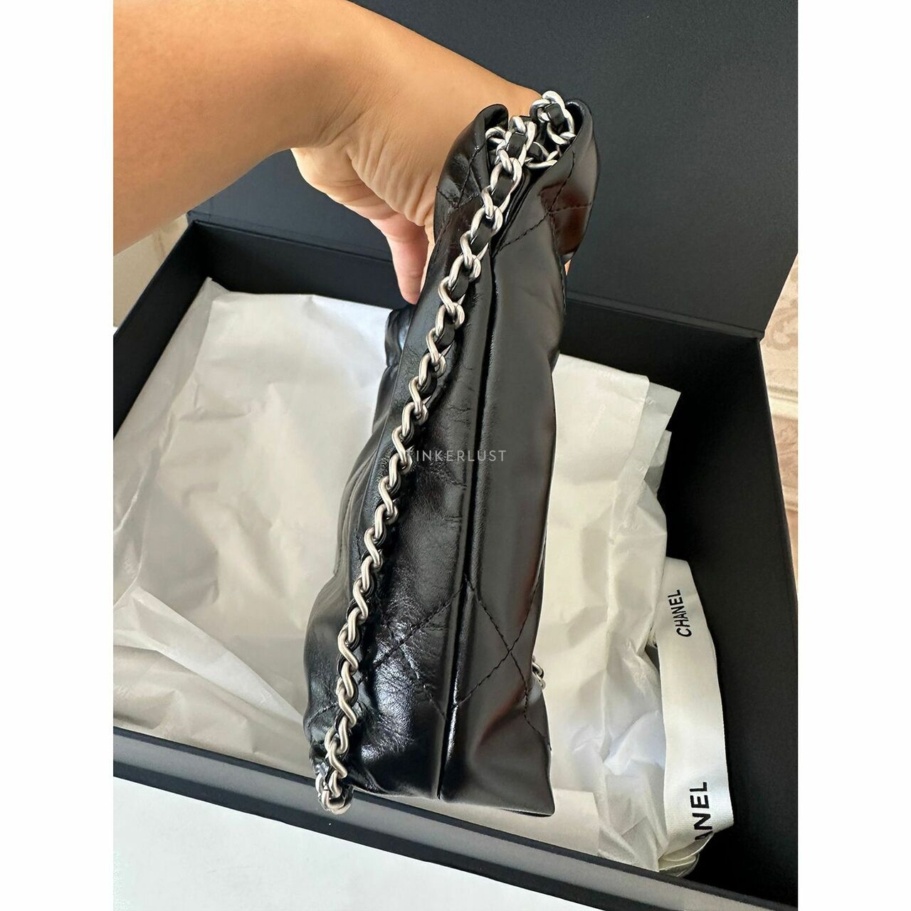 C22 Chanel 22 Mini Black SHW Chip Sling Bag