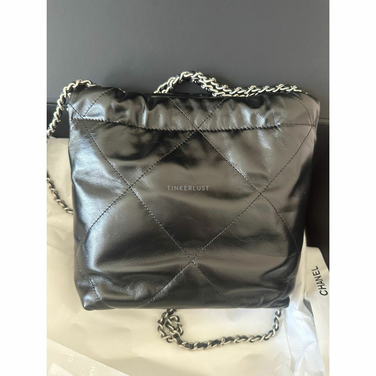 C22 Chanel 22 Mini Black SHW Chip Sling Bag