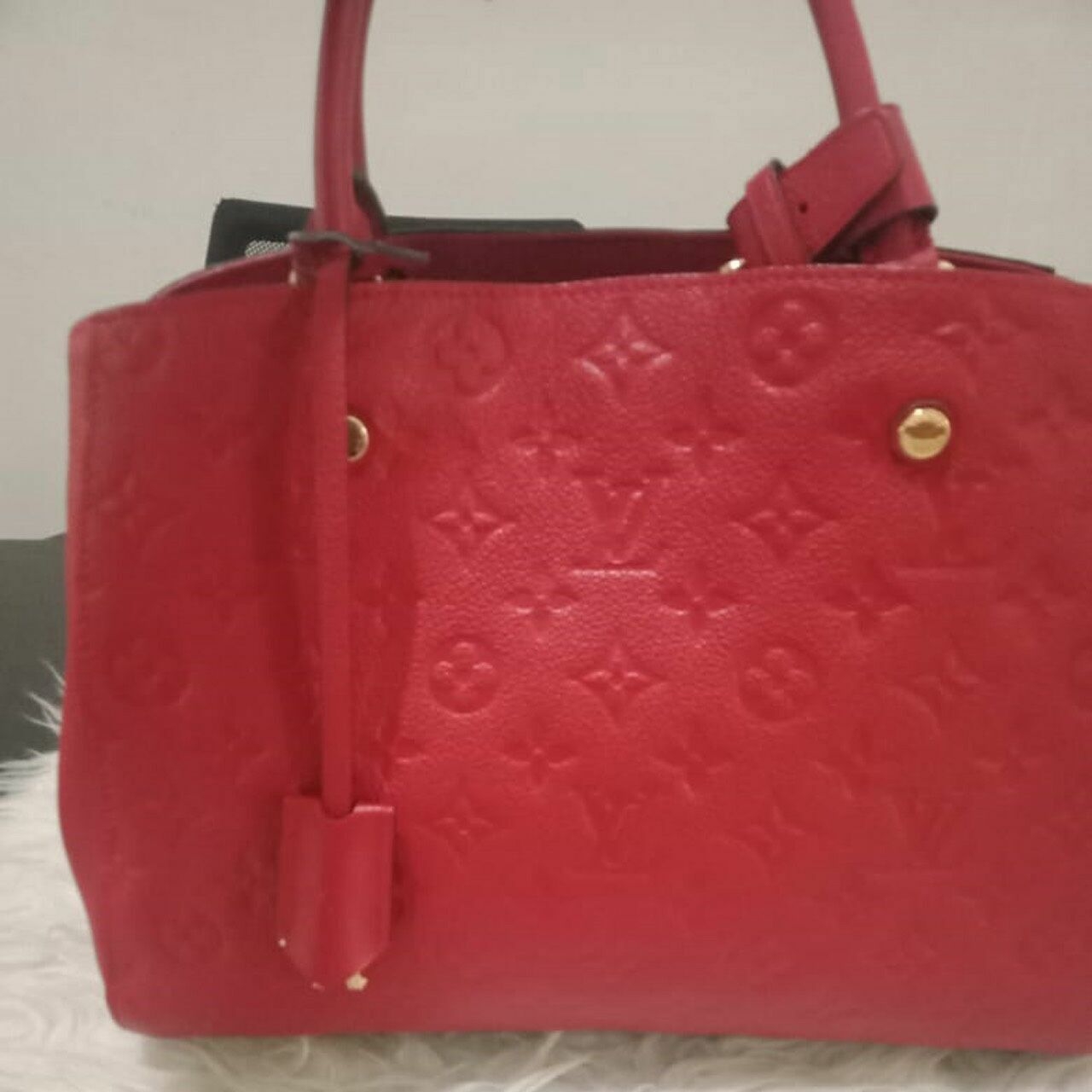 Louis Vuitton Montaigne MM Monogram Empreinte Cerise 2016 Handbag