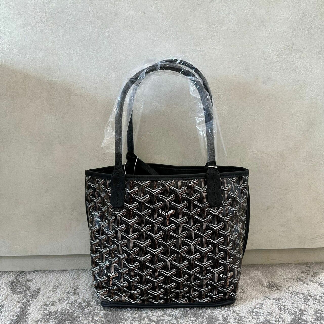 Goyard Mini Anjou Black Reversible Tote Bag