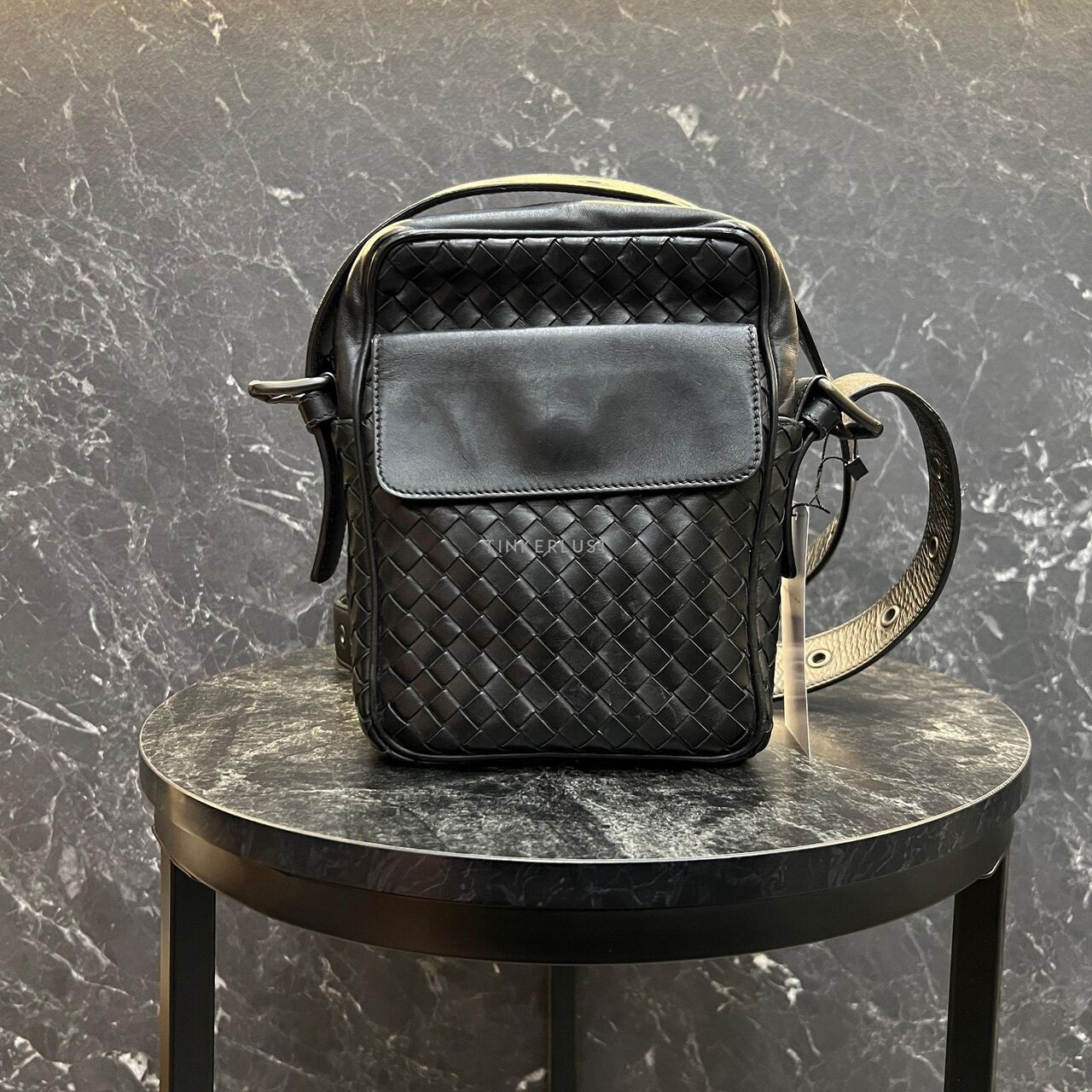 Bottega Veneta Leather Black Sling Bag