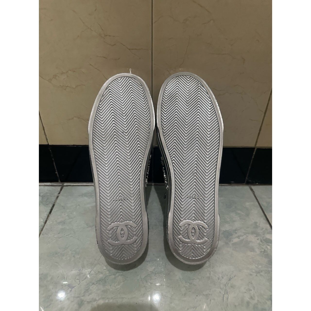 Chanel Silver Sneakers