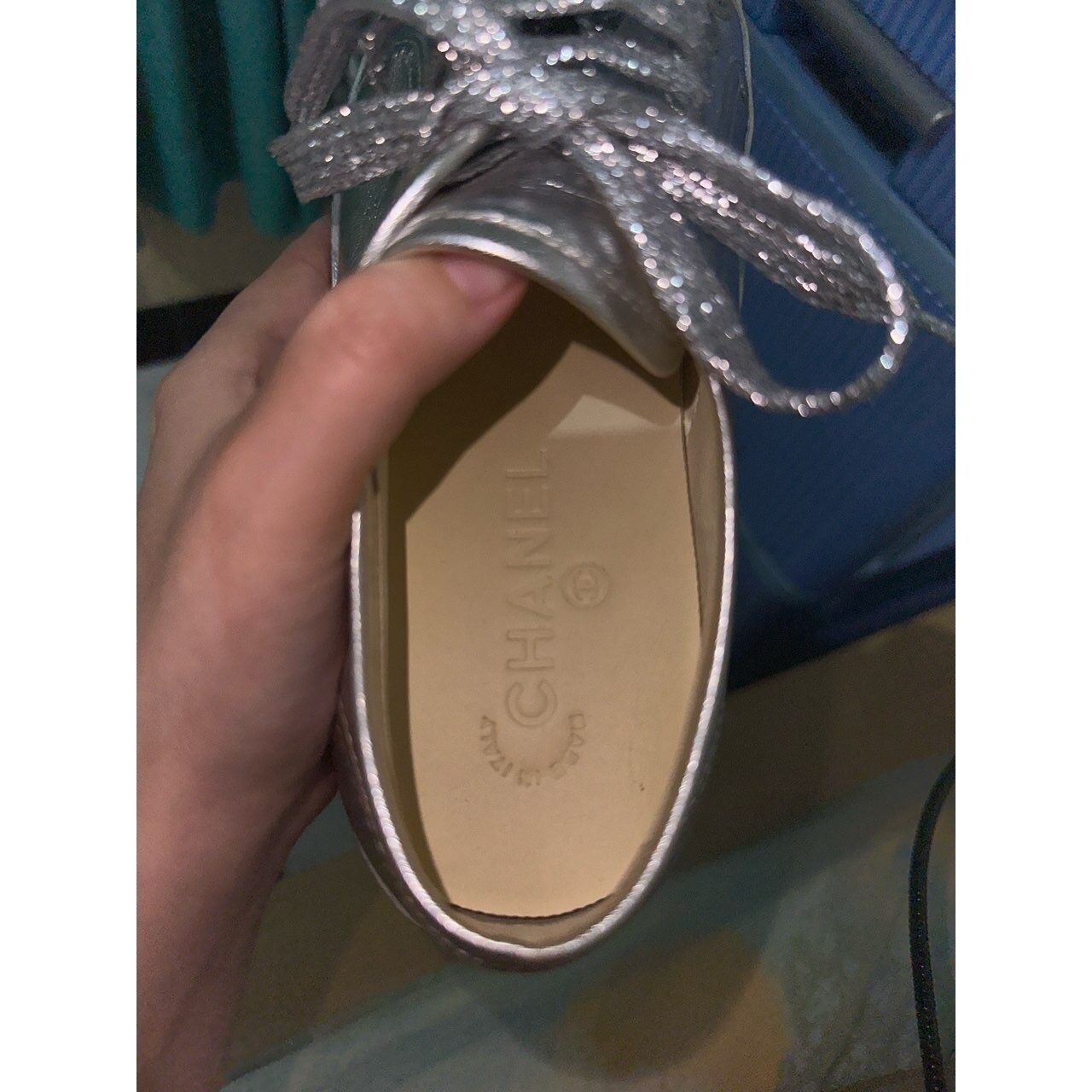 Chanel Silver Sneakers