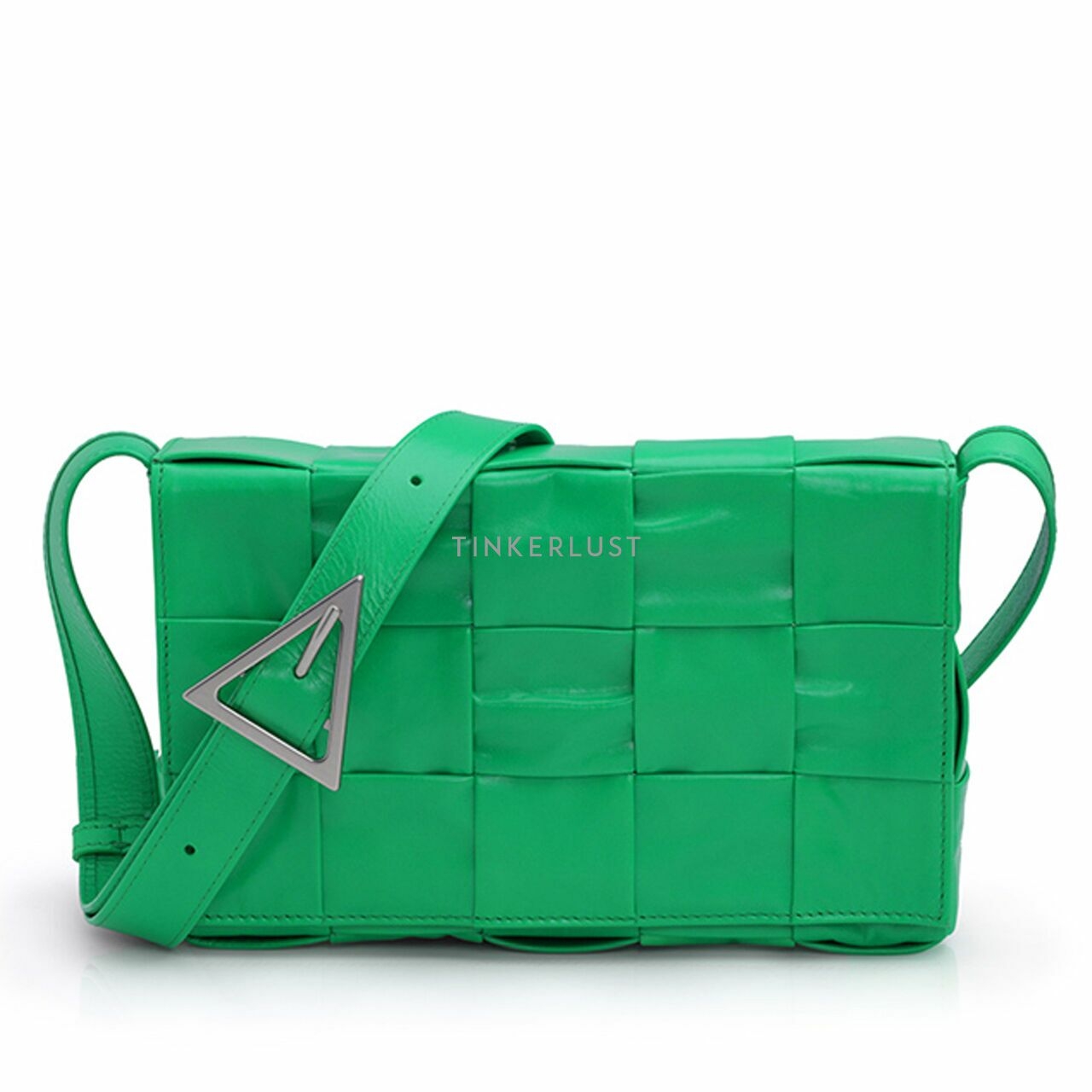 BOTTEGA VENETA Medium Intreccio Cassette Bag in Parakeet Calf Leather SHW