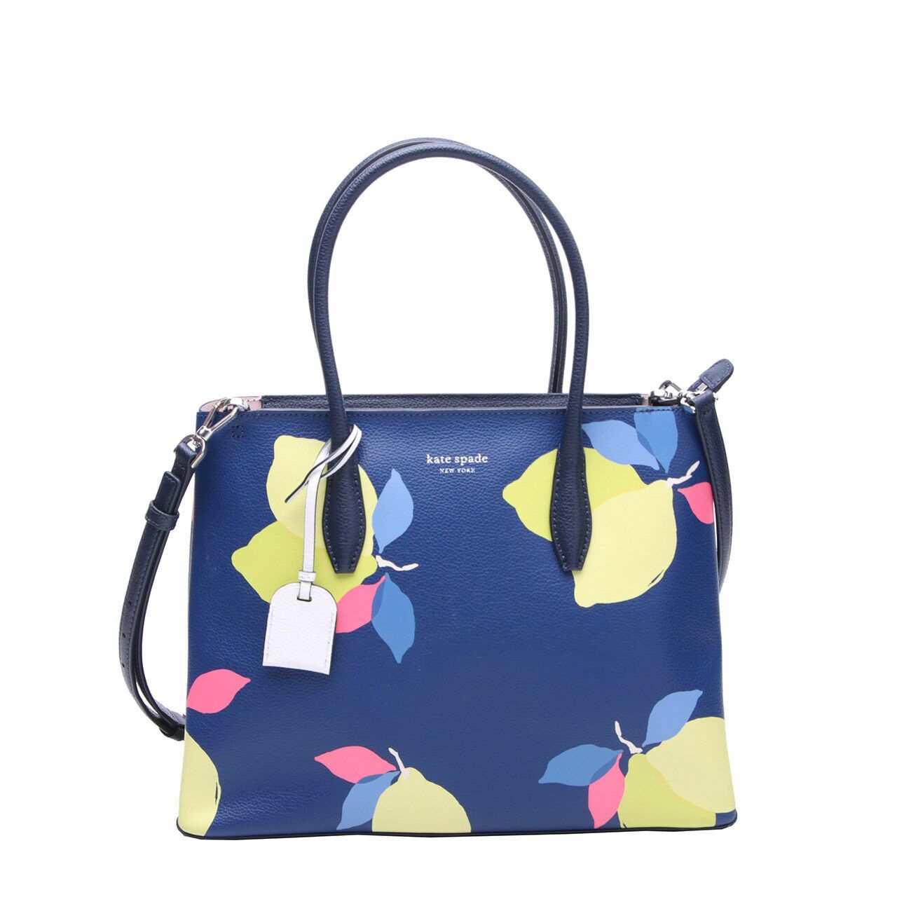 Kate Spade New York Blue Medium Eva Lemon Zest Blue Multi Top Zip Satchel