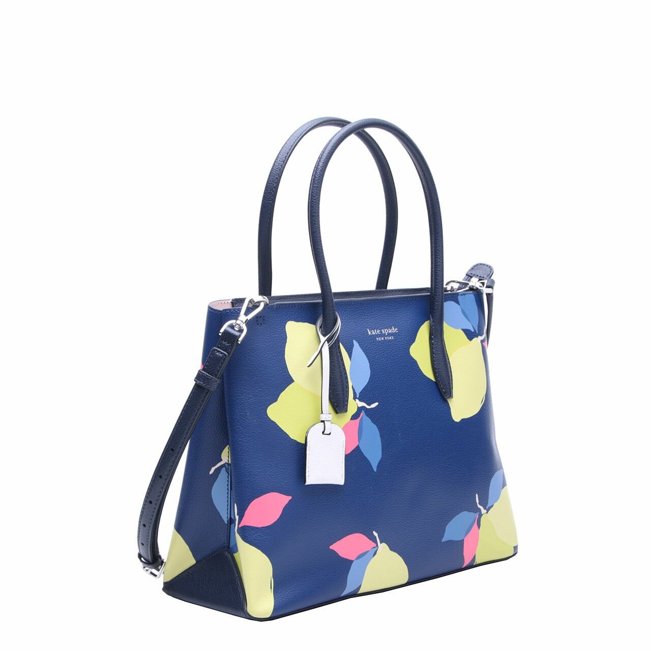 Kate Spade New York Blue Medium Eva Lemon Zest Blue Multi Top Zip Satchel