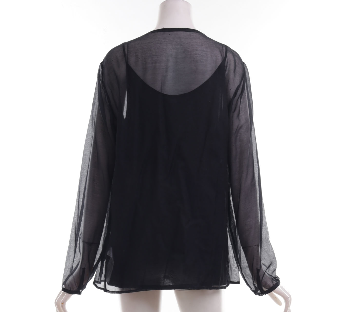 Massimo Dutti Black Sheer Blouse