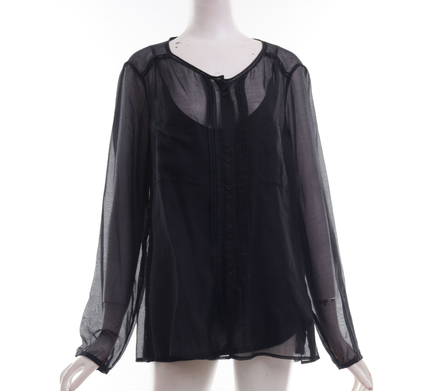 Massimo Dutti Black Sheer Blouse