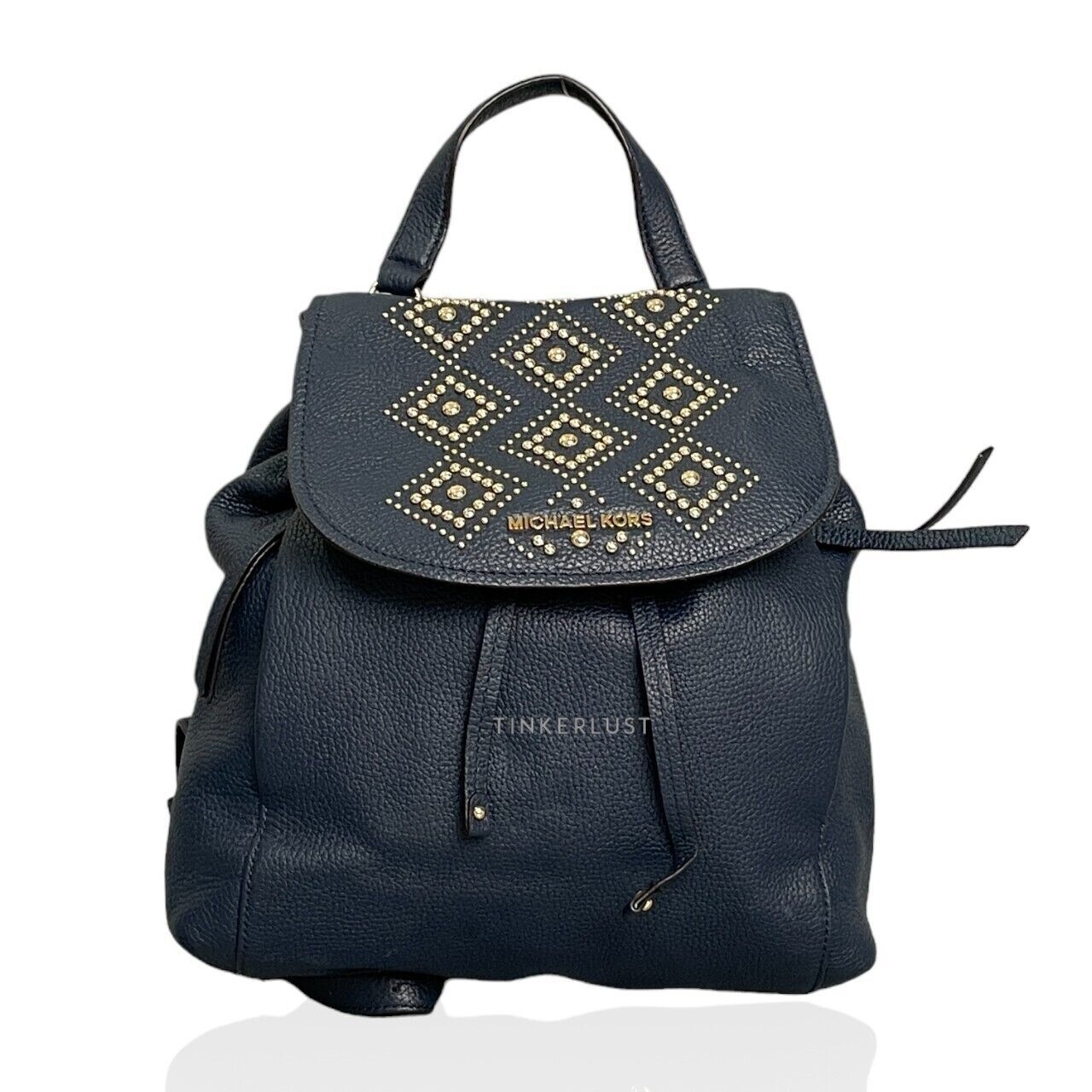 Michael Kors Riley Blue Pebbled GHW Backpack