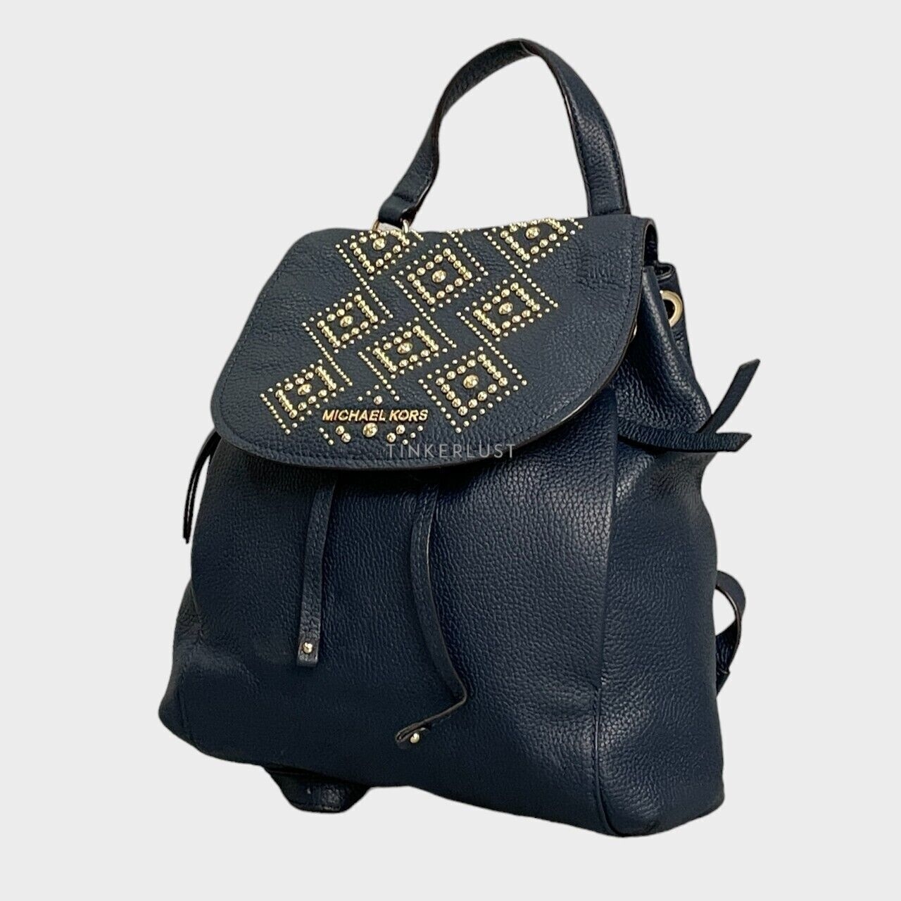 Michael Kors Riley Blue Pebbled GHW Backpack