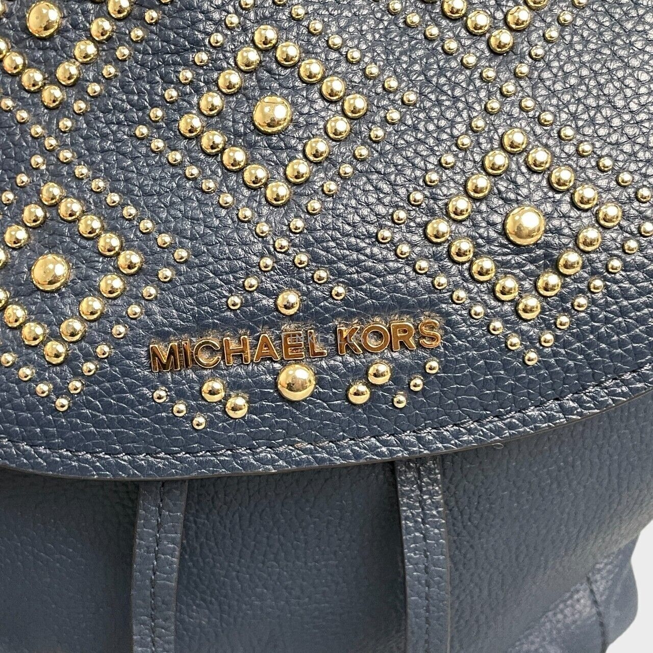 Michael Kors Riley Blue Pebbled GHW Backpack