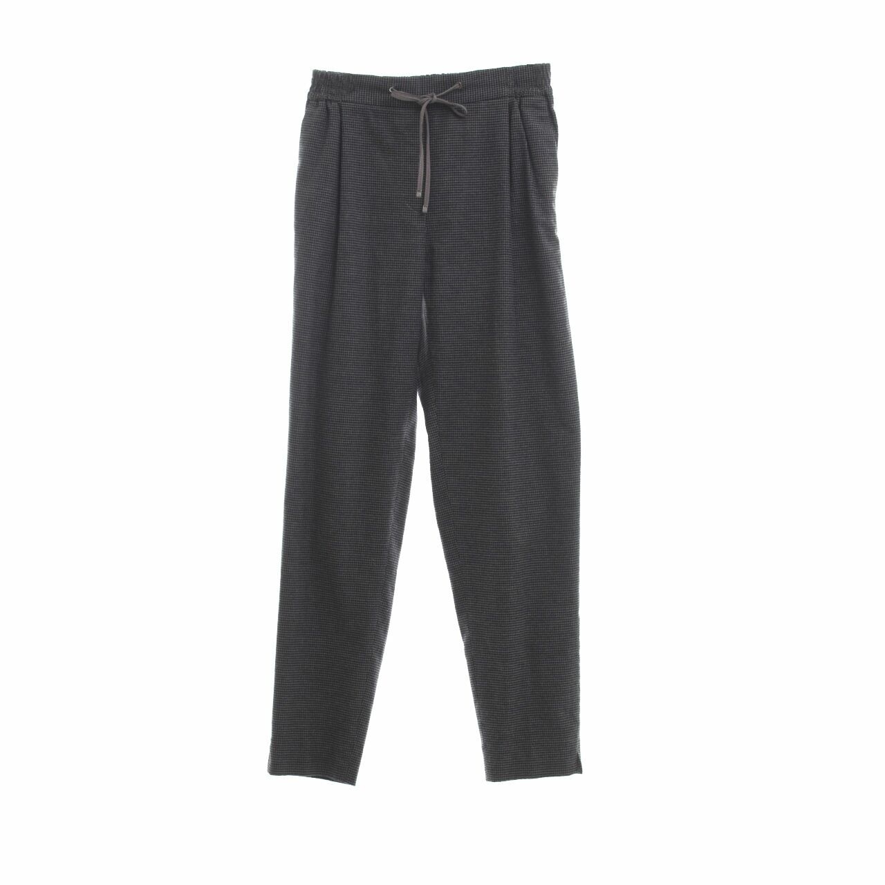 Massimo Dutti Dark Grey Houndstooth Long Pants