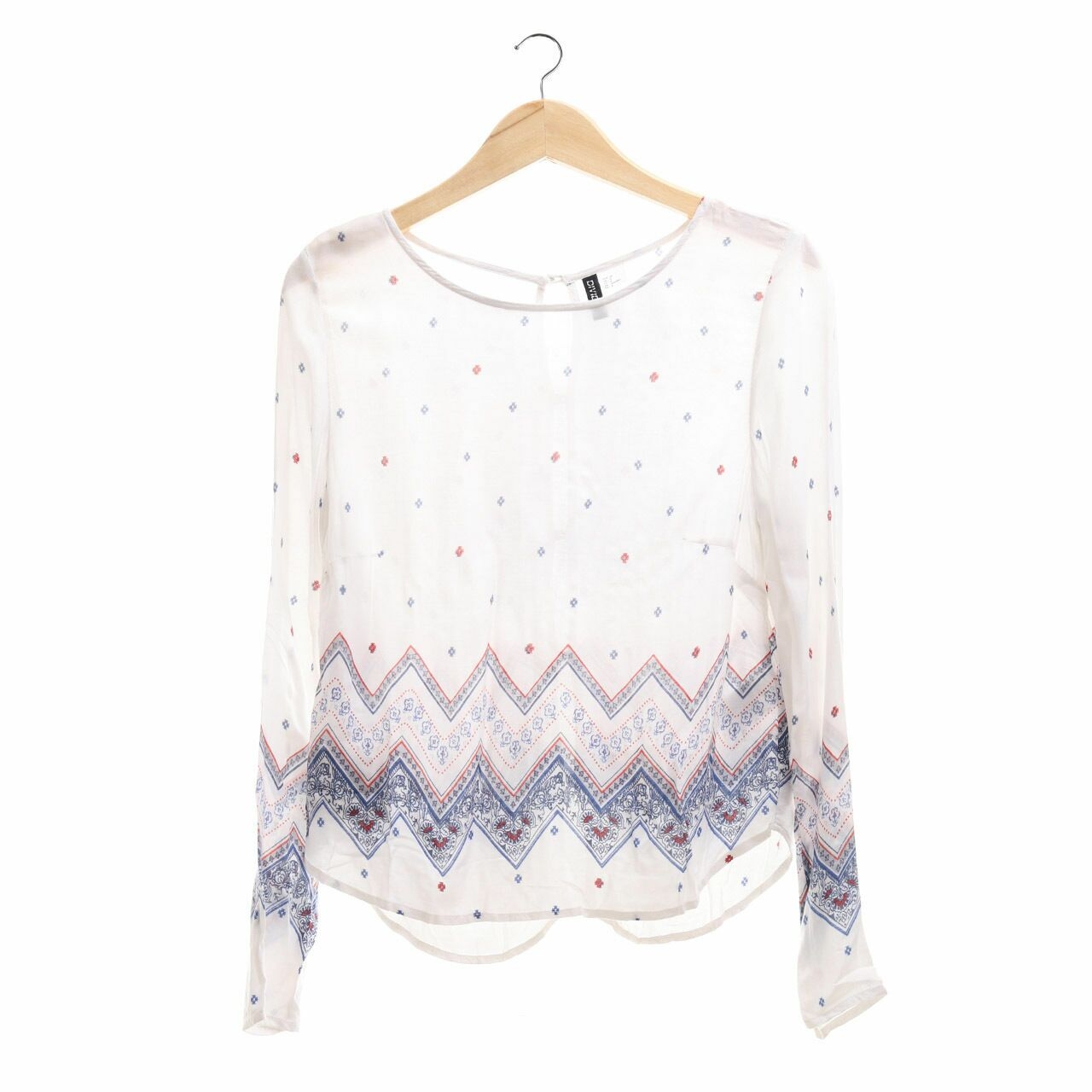 H&M Broken White Multi Pattern Blouse