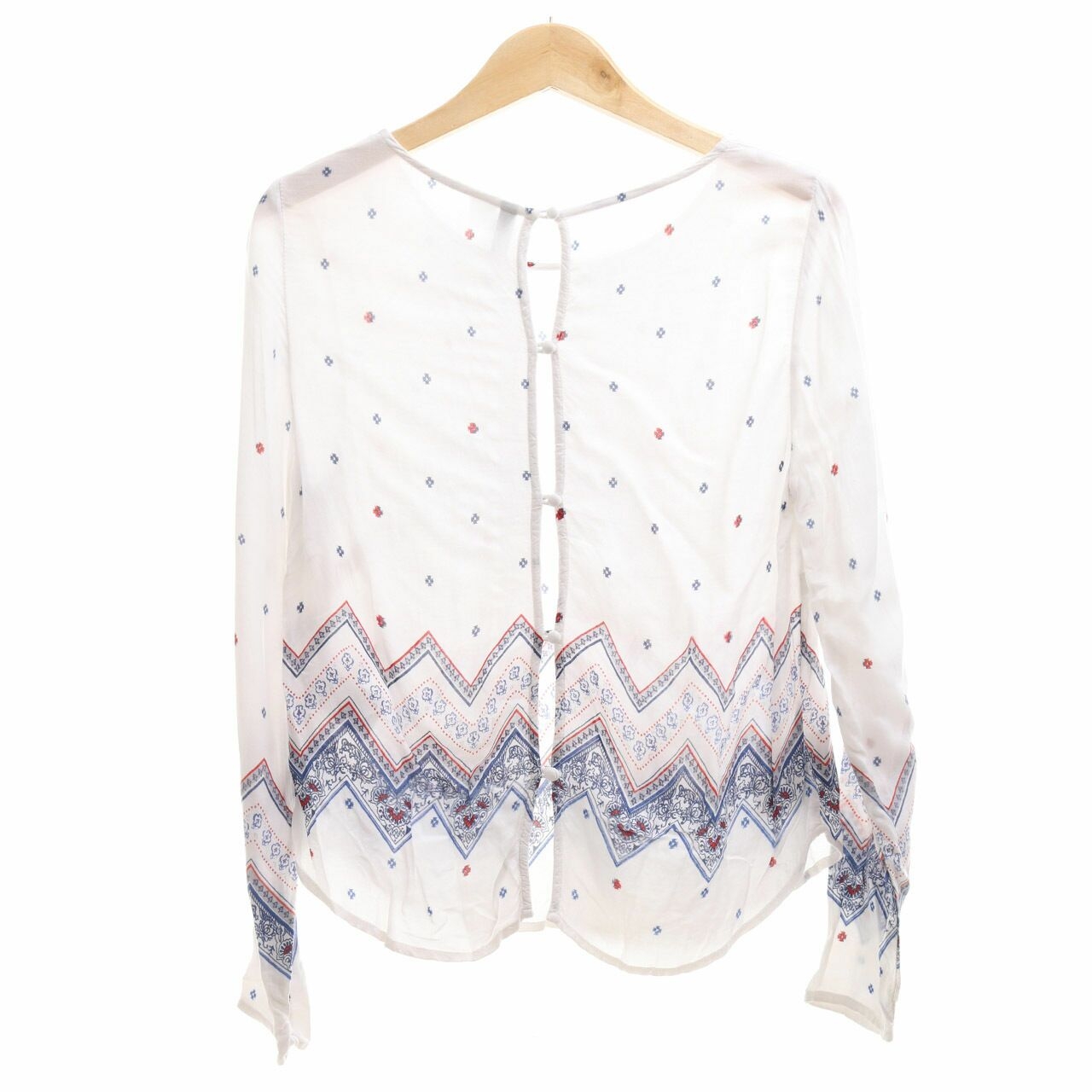 H&M Broken White Multi Pattern Blouse