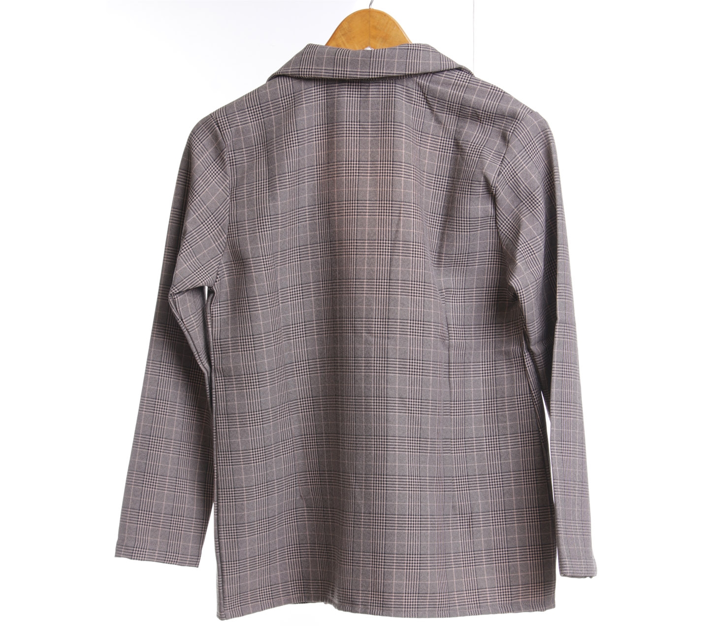 Private Collection Cream & Black Plaid Blazer