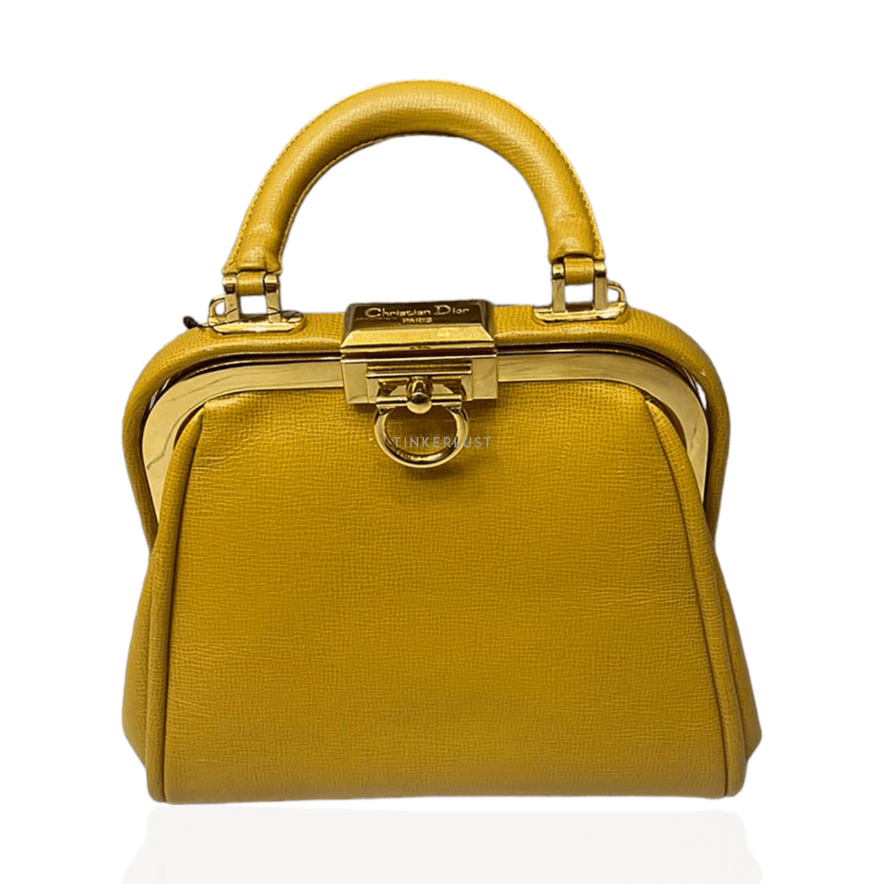 Christian Dior Vintage Mini Doctor Yellow GHW Clutch