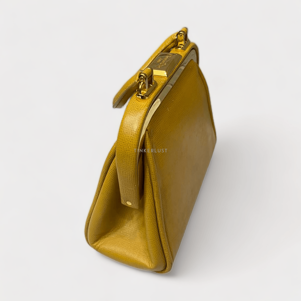 Christian Dior Vintage Mini Doctor Yellow GHW Clutch