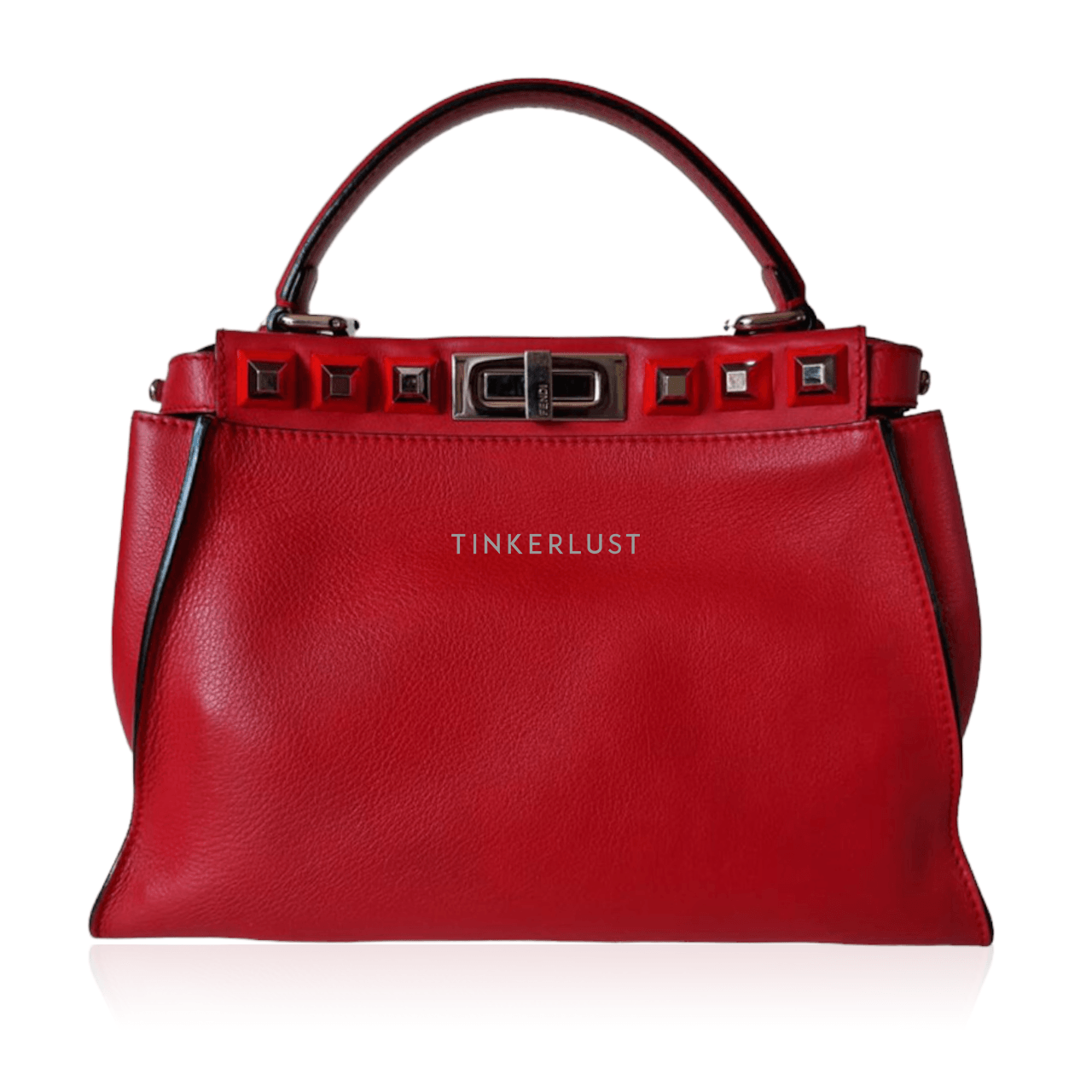 Fendi Peekaboo Studded Medium Red