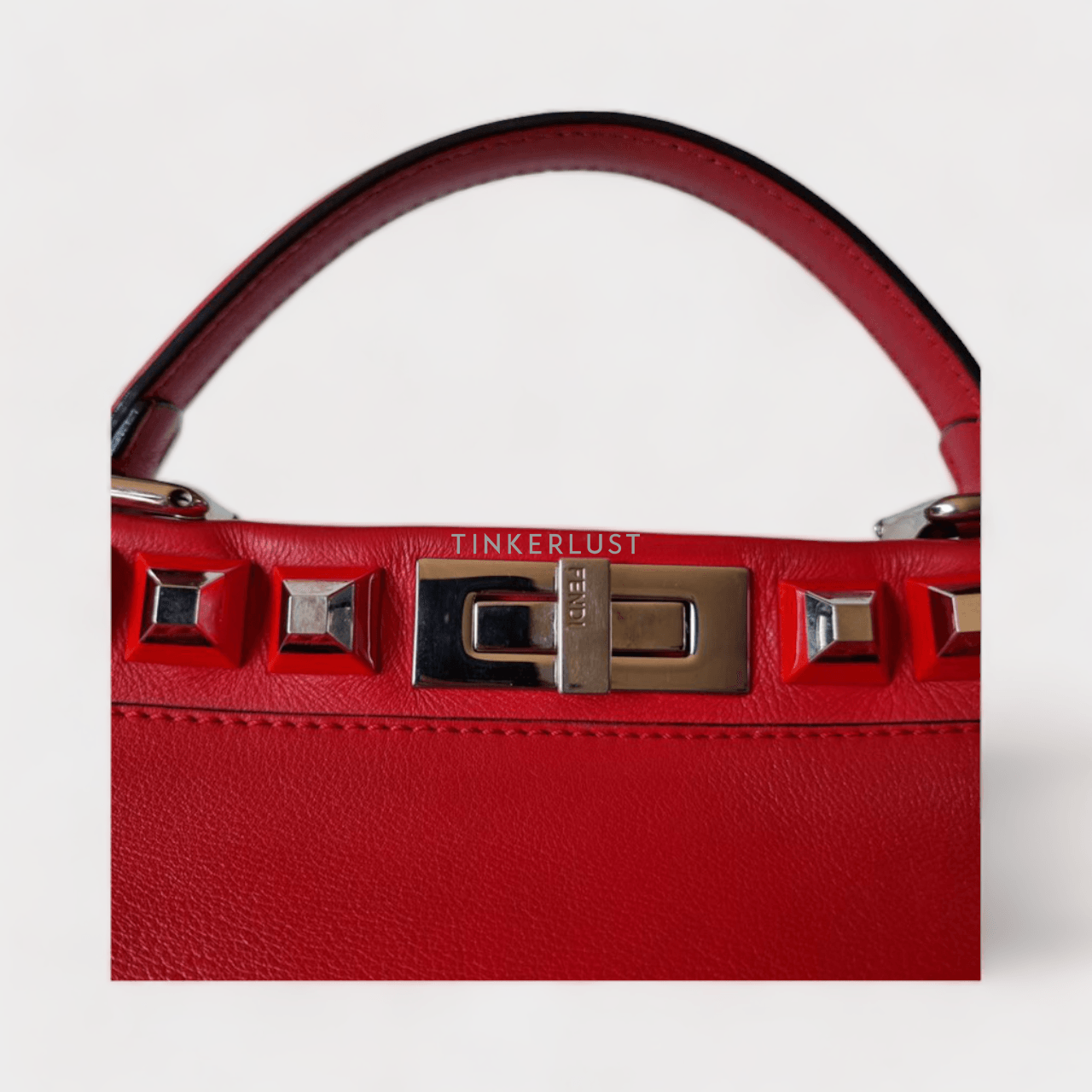 Fendi Peekaboo Studded Medium Red