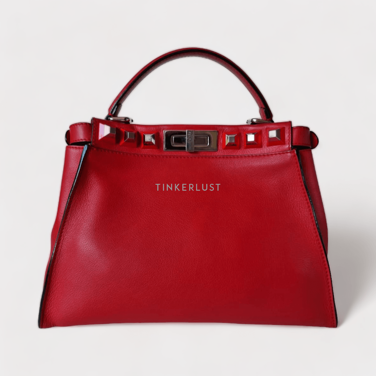 Fendi Peekaboo Studded Medium Red