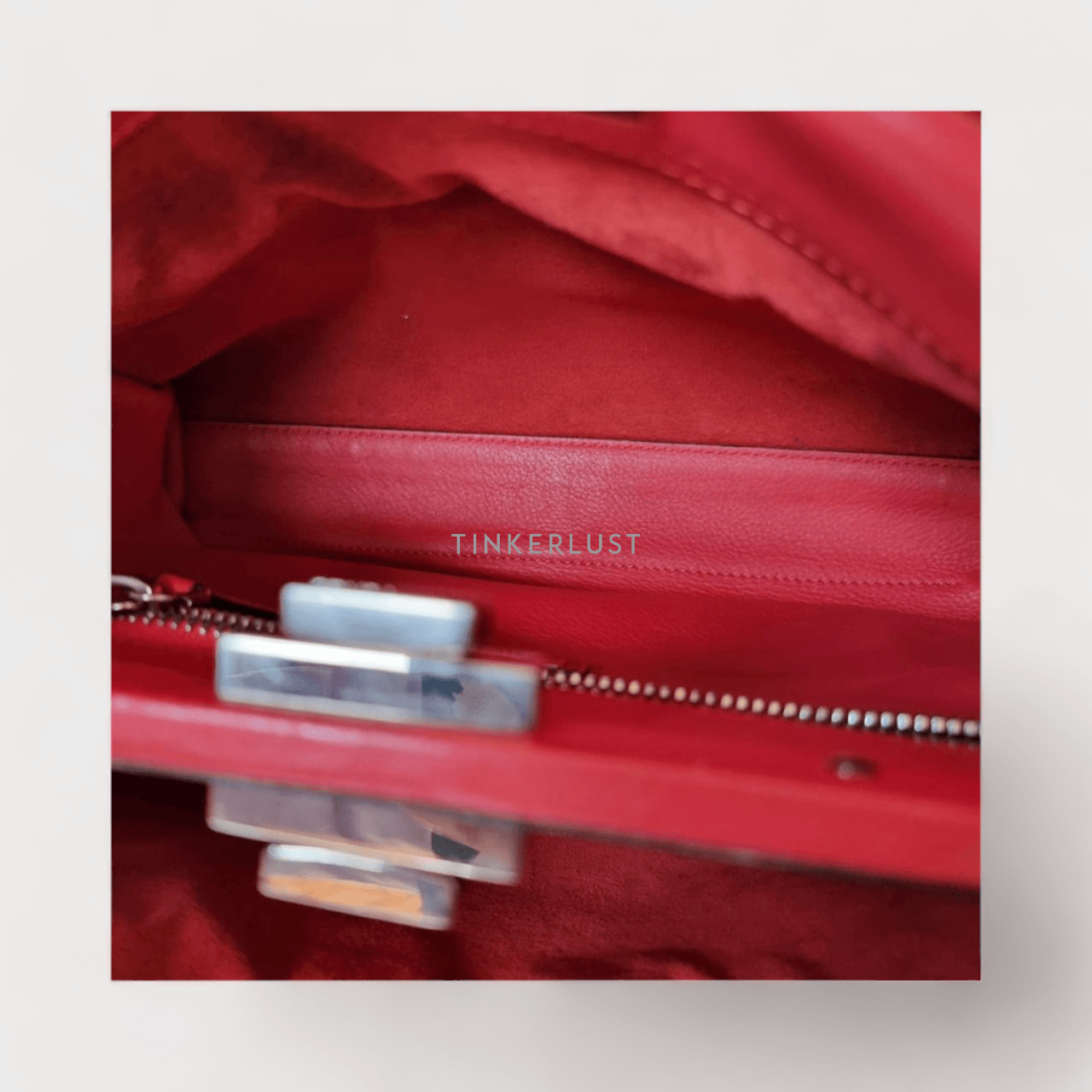 Fendi Peekaboo Studded Medium Red