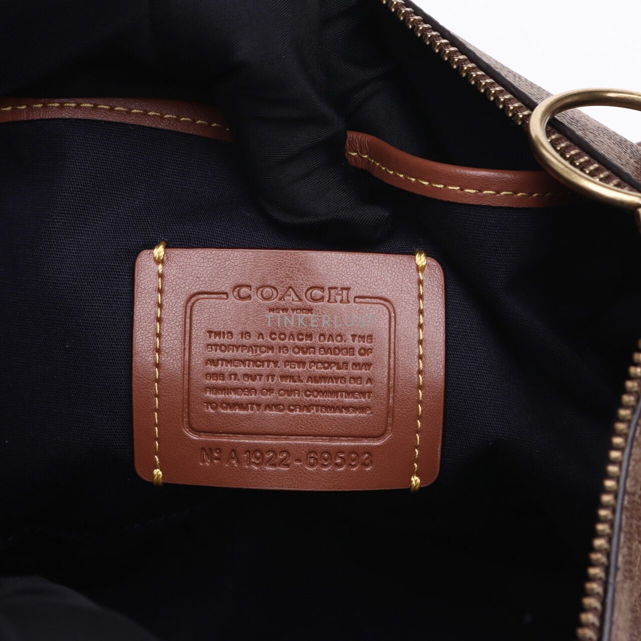 Coach 69593 Handbag Sutton Tan Ink Light Peach