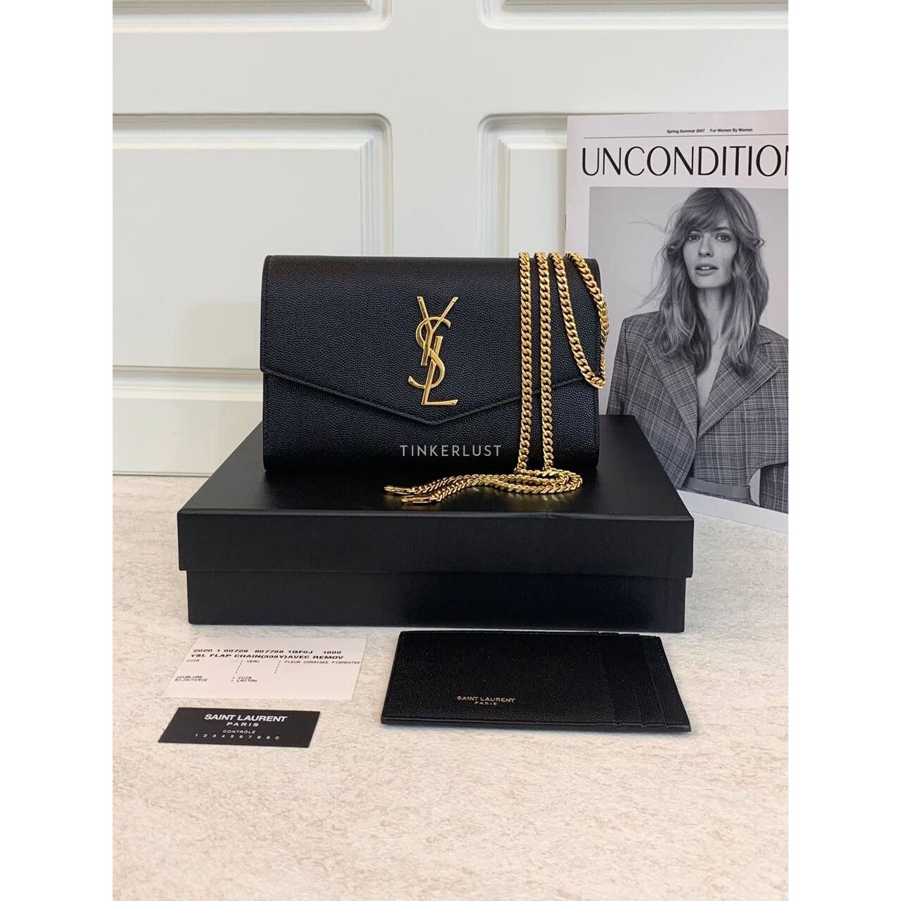 Yves Saint Laurent Uptown in Black GHW WOC Slingbag