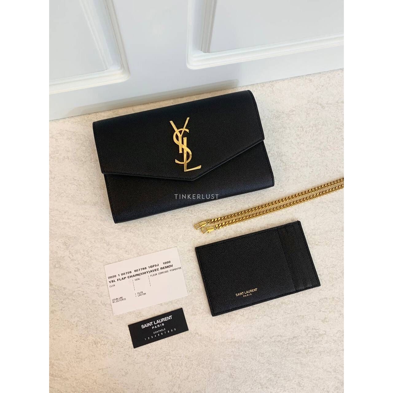 Yves Saint Laurent Uptown in Black GHW WOC Slingbag