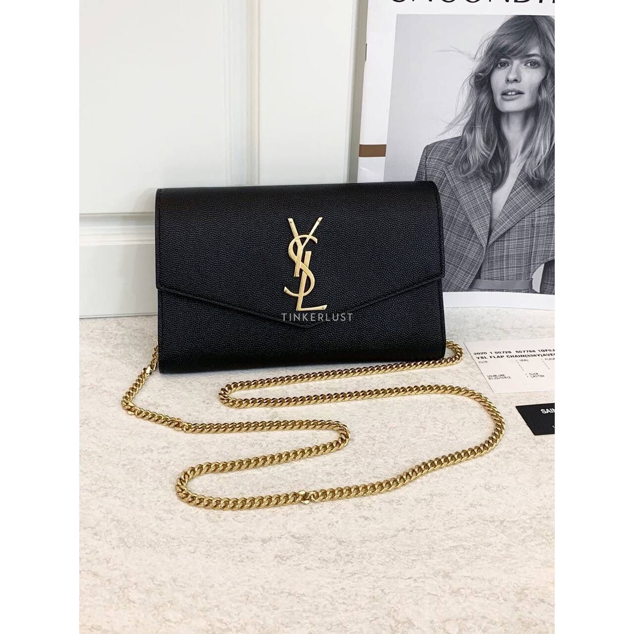 Yves Saint Laurent Uptown in Black GHW WOC Slingbag